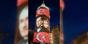 dijital enstalasyon sergisi Galata Kulesi'ne yansıtıldı