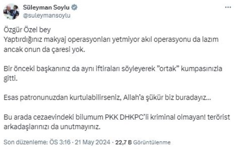 Özgür Özel'in Cumartesi Anneleri Üzerine Konuşması