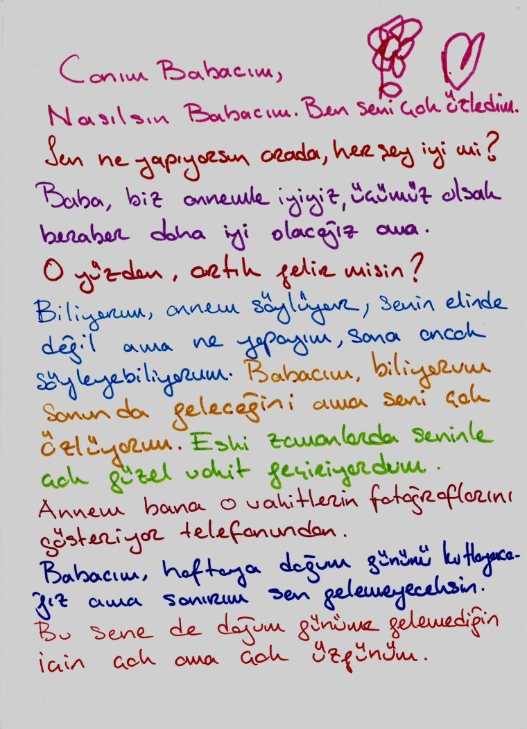 Tayfun Kahraman'ın Kızı Vera'dan Duygu Dolu Mektup