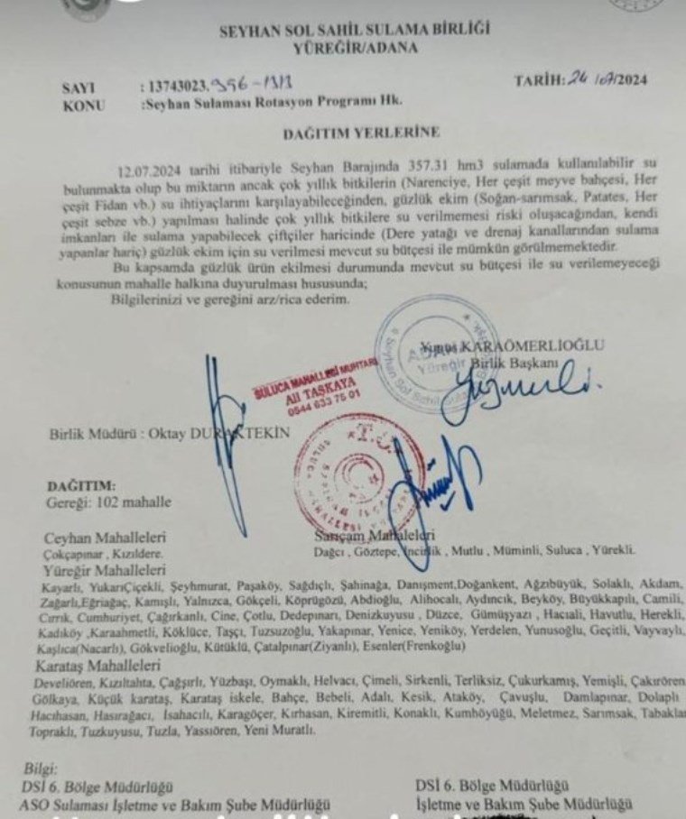 Adana'da Çiftçilere 'Ürün Ekme' Uyarısı