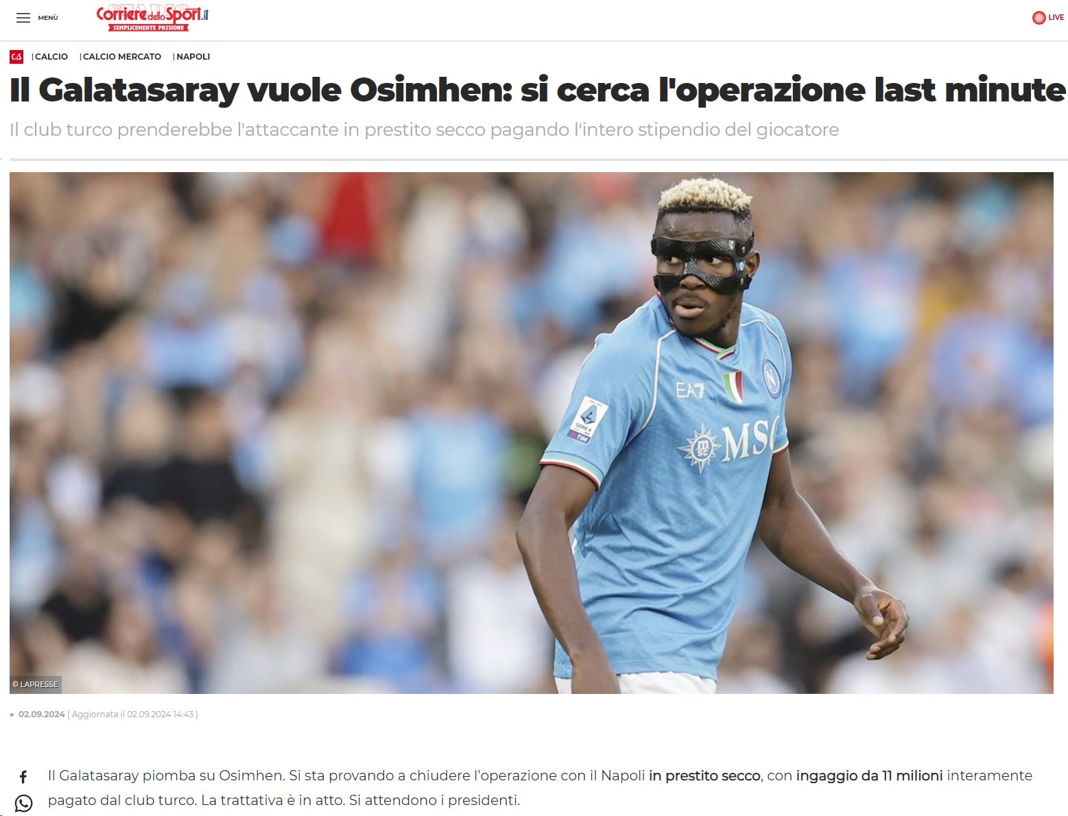Galatasaray, Napoli'nin Kadro Dışı Bıraktığı Victor Osimhen'i Transfer Etmek İçin Harekete Geçti