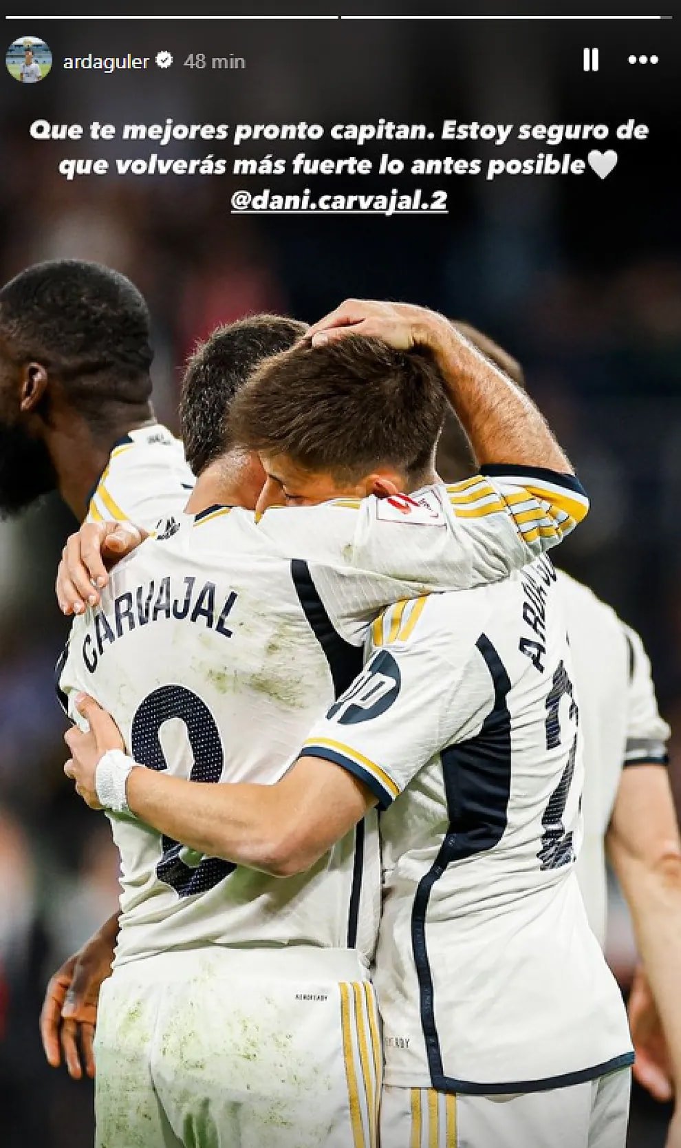 Dani Carvajal Uzun Süre Oynayamayacak: Arda Güler'den Duygusal Bir Mesaj