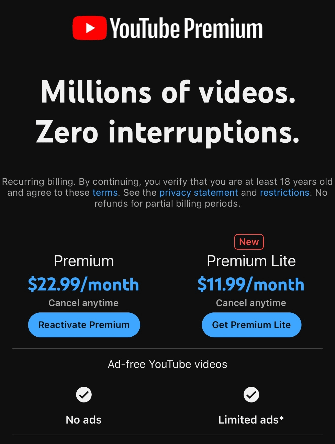 YouTube'un Premium Lite Aboneliği Geri Dönüyor!