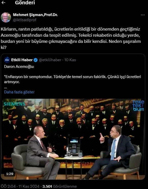 Nobel Ödüllü Acemoğlu'na Prof. Aziz Çelik'ten Sert Eleştiri