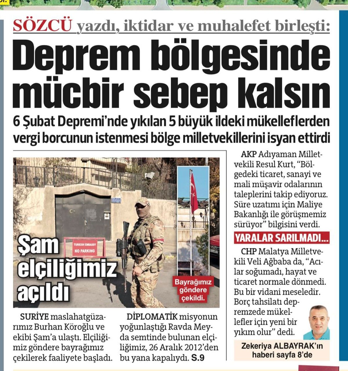 SÖZCÜ: Depremzedelerin Umut Işığı