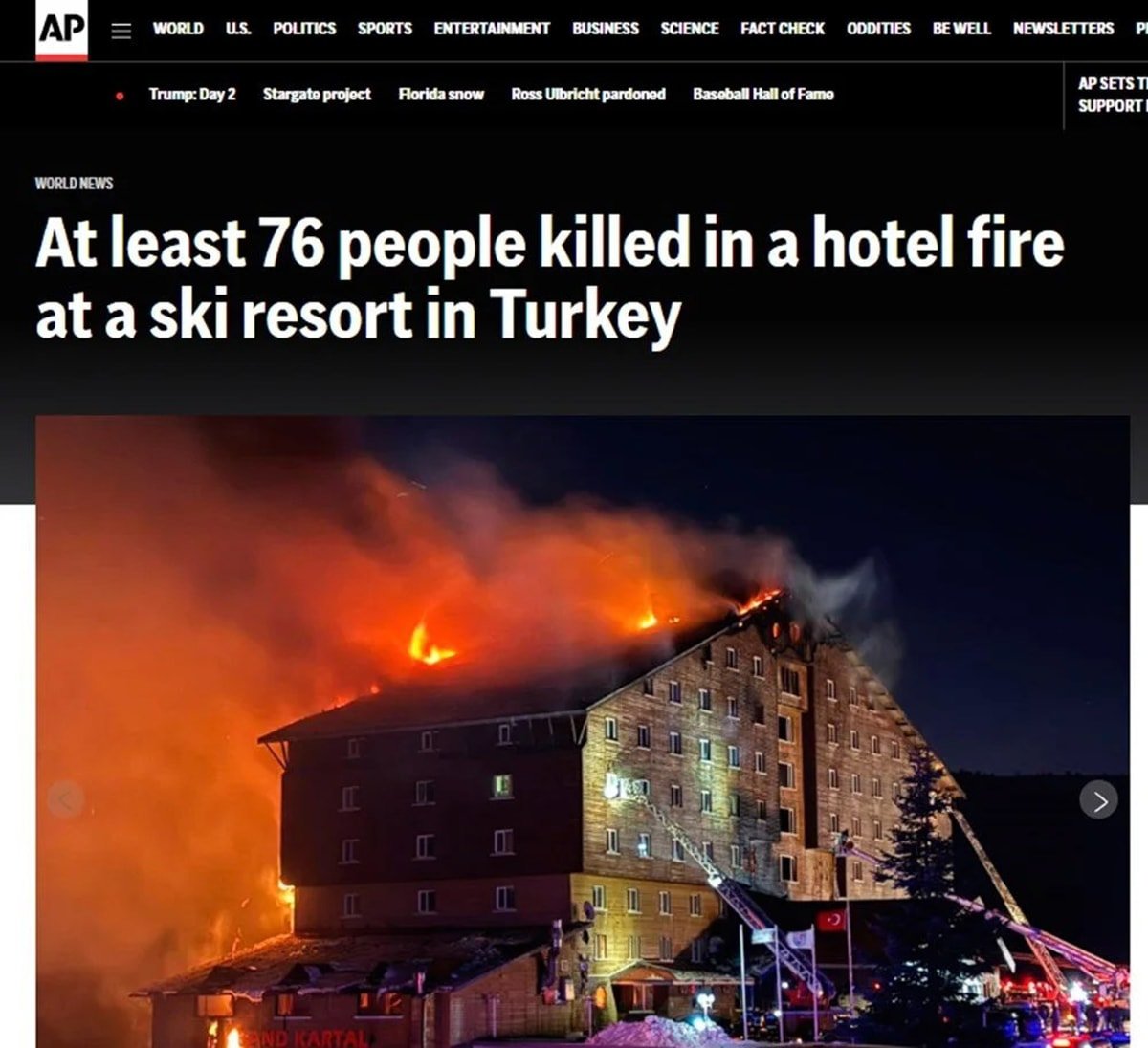 Uluslararası Haber Ajansları ve Yangın Felaketi