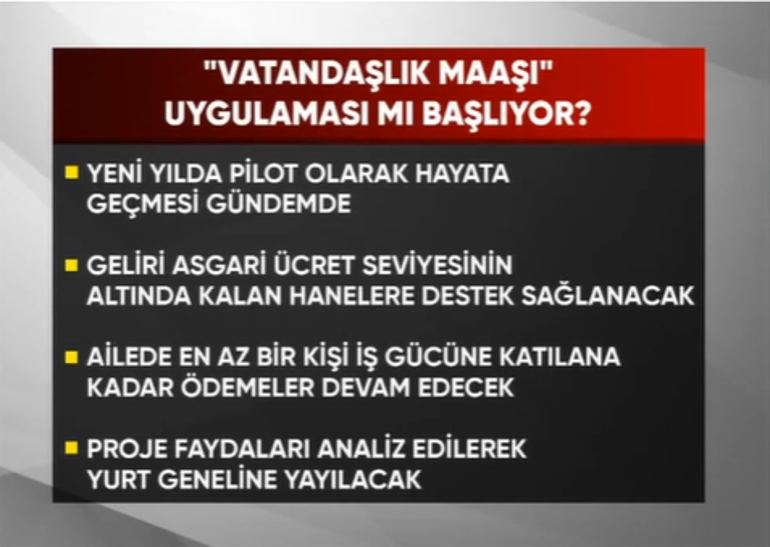 Dar Gelirlilere Vatandaşlık Maaşı: Yeni Yılda Hayata Geçmesi Gündemde