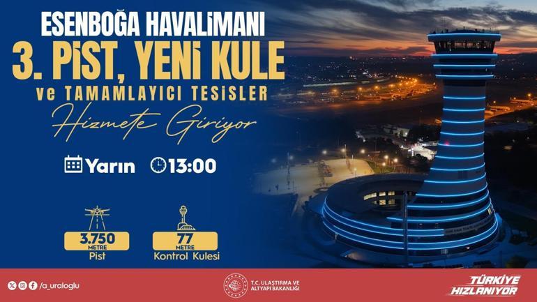 Esenboğa Havalimanı’nın 3. Pisti ve Yeni Kulesi Yarın İşe Girecek: Türkiye’nin Ulaştırma Hamlesi