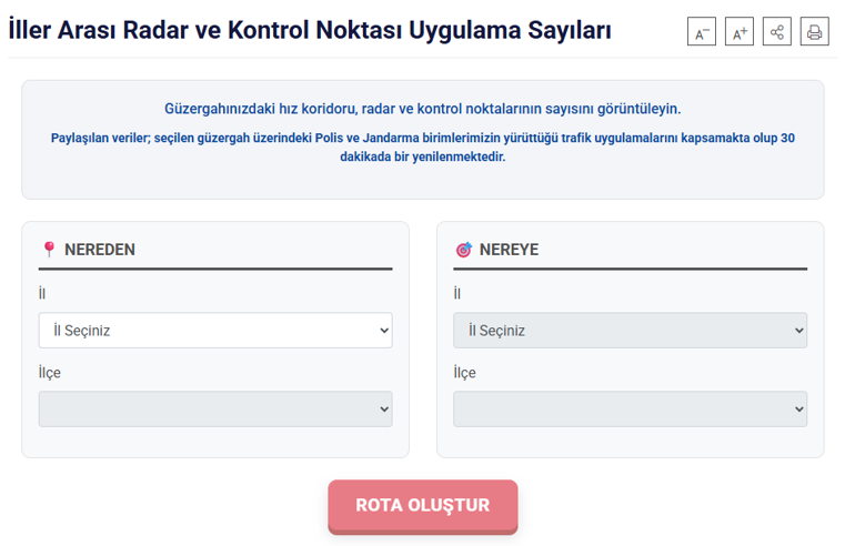 İçişleri Bakanlığı Uygulamasıyla Radar Noktaları Tek Haritada: Sürücüler Dikkat!