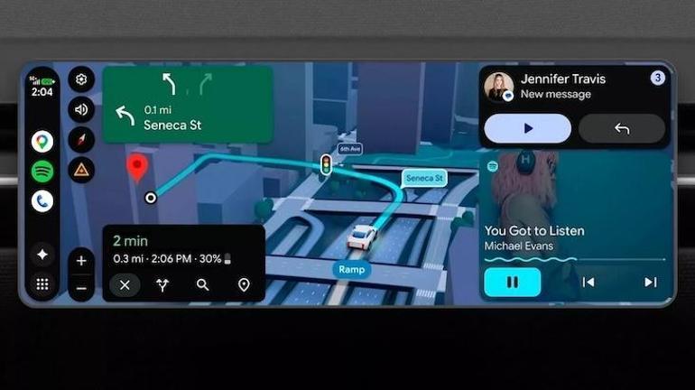 Android Auto’ya Gemini: Tam Ekran Haritalar ve HD Video Desteğiyle Yeni Nesil Sürüş Deneyimi