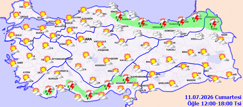 Meteorolojiden Hafta Sonu Uyarısı: Kuvvetli Sağanak Etkili Olacak