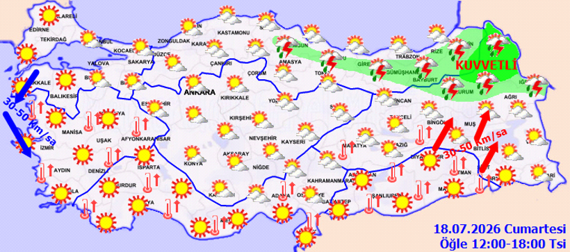 Meteorolojiden Rüzgar ve Kuvvetli Yağış Uyarısı